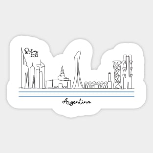 Doha Skyline - Qatar 2022 - Argentina Sticker